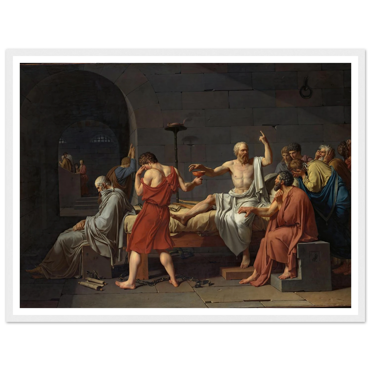 The Death of Socrates (1787) Art Print | Jacques Louis David - Framed Poster - 30x40 cm / 12x16″ - Black frame
