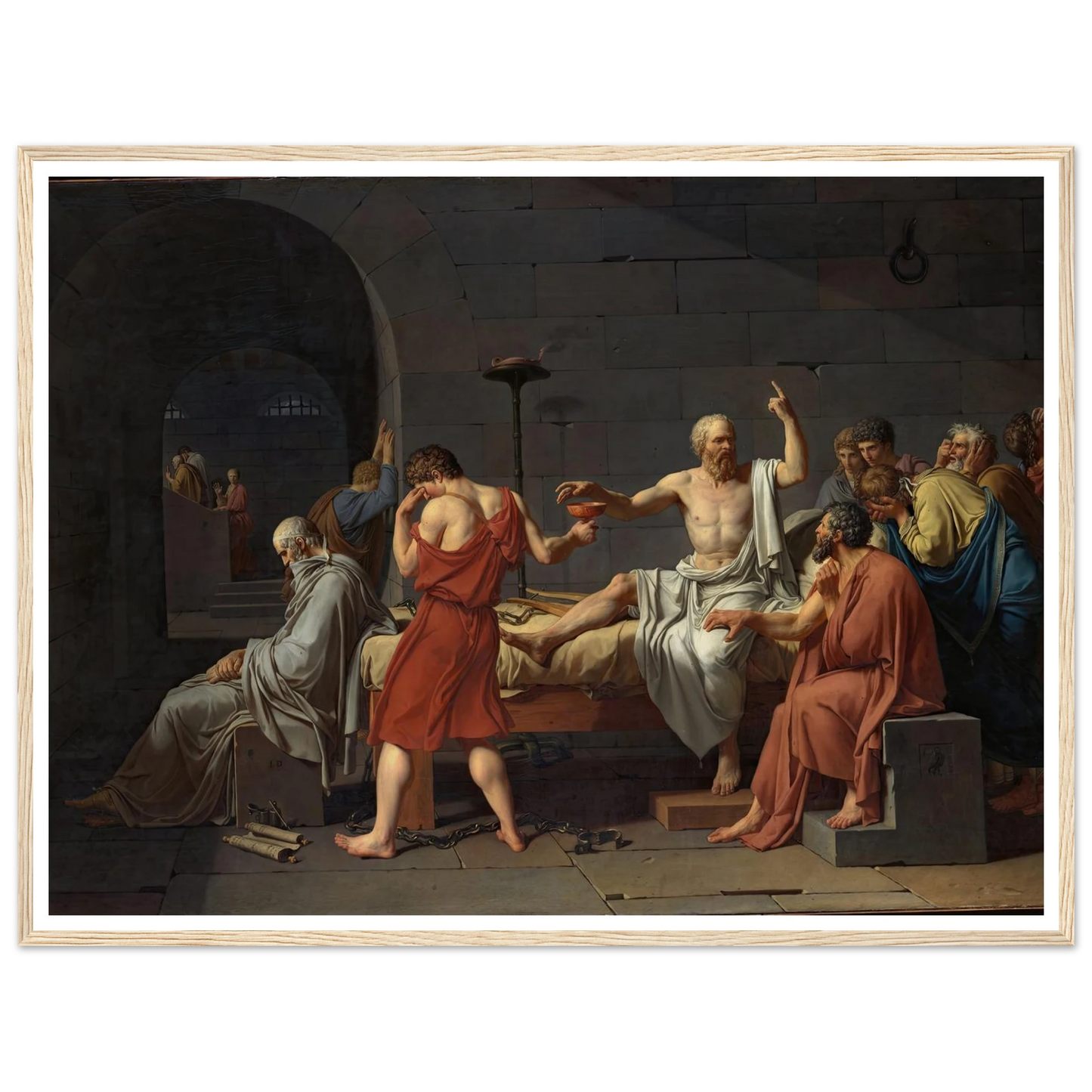 The Death of Socrates (1787) Art Print | Jacques Louis David - Framed Poster - 30x40 cm / 12x16″ - Black frame