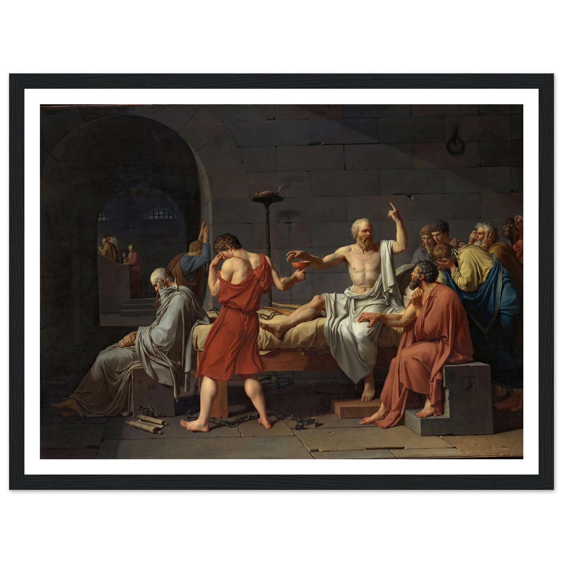 The Death of Socrates (1787) Art Print | Jacques Louis David - Framed Poster - 30x40 cm / 12x16″ - Black frame