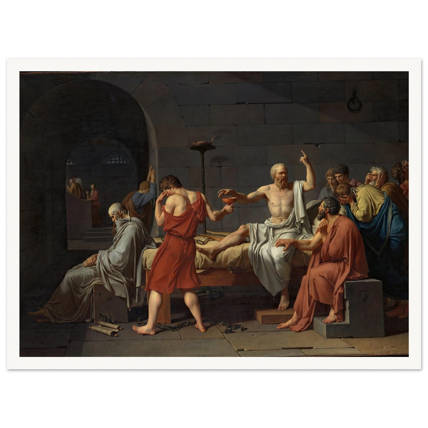 The Death of Socrates (1787) Art Print | Jacques Louis David - Framed Poster - 30x40 cm / 12x16″ - Black frame