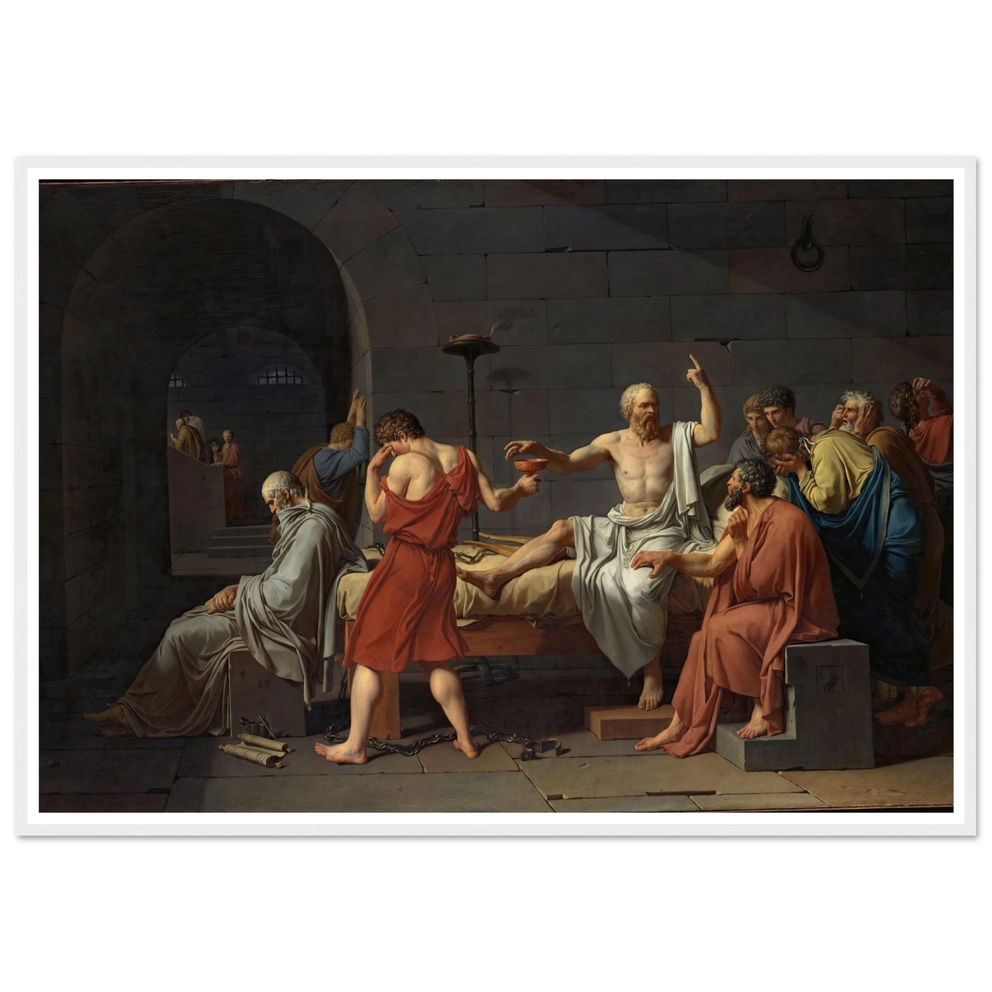 The Death of Socrates (1787) Art Print | Jacques Louis David - Framed Poster - 30x40 cm / 12x16″ - Black frame