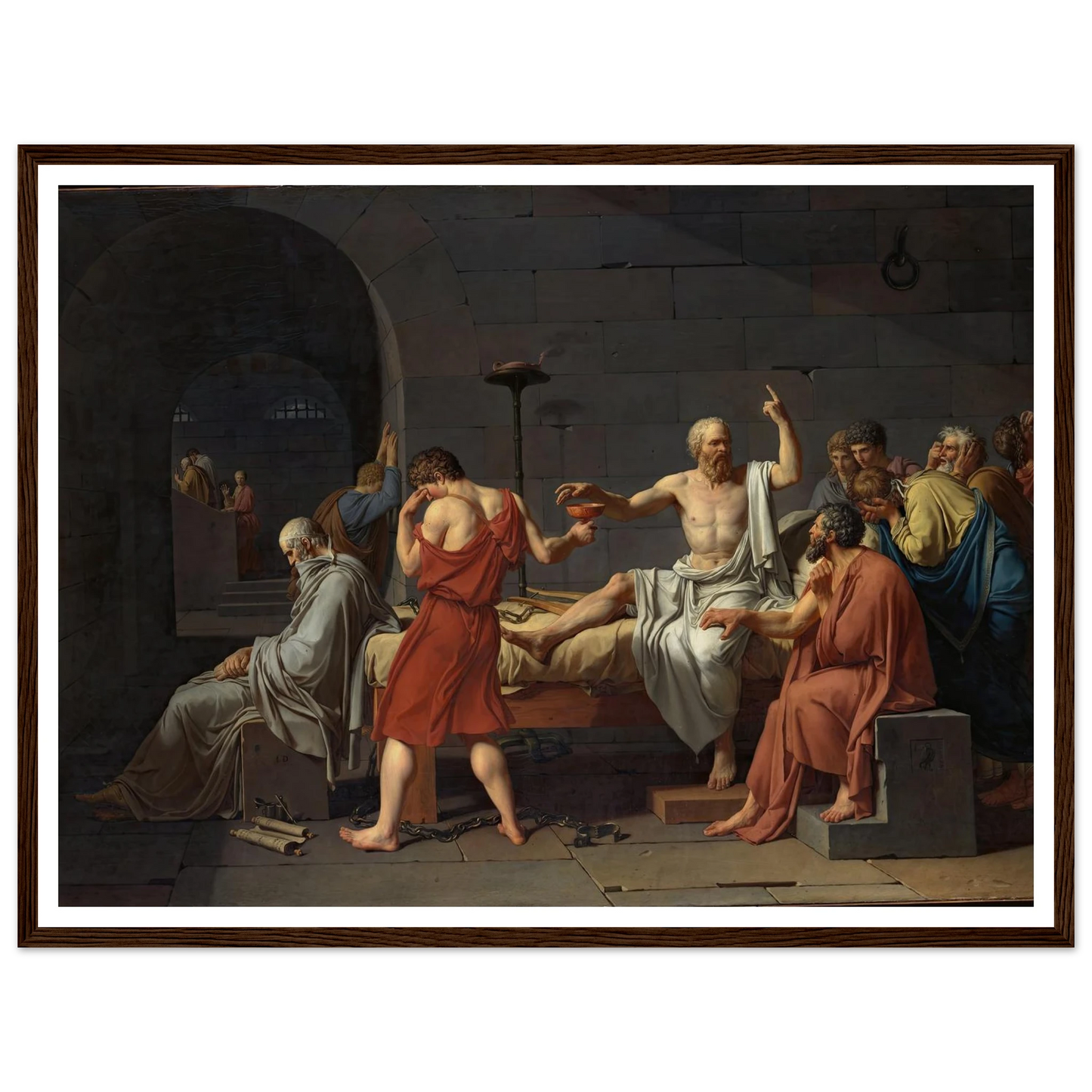 The Death of Socrates (1787) Art Print | Jacques Louis David - Framed Poster - 30x40 cm / 12x16″ - Black frame