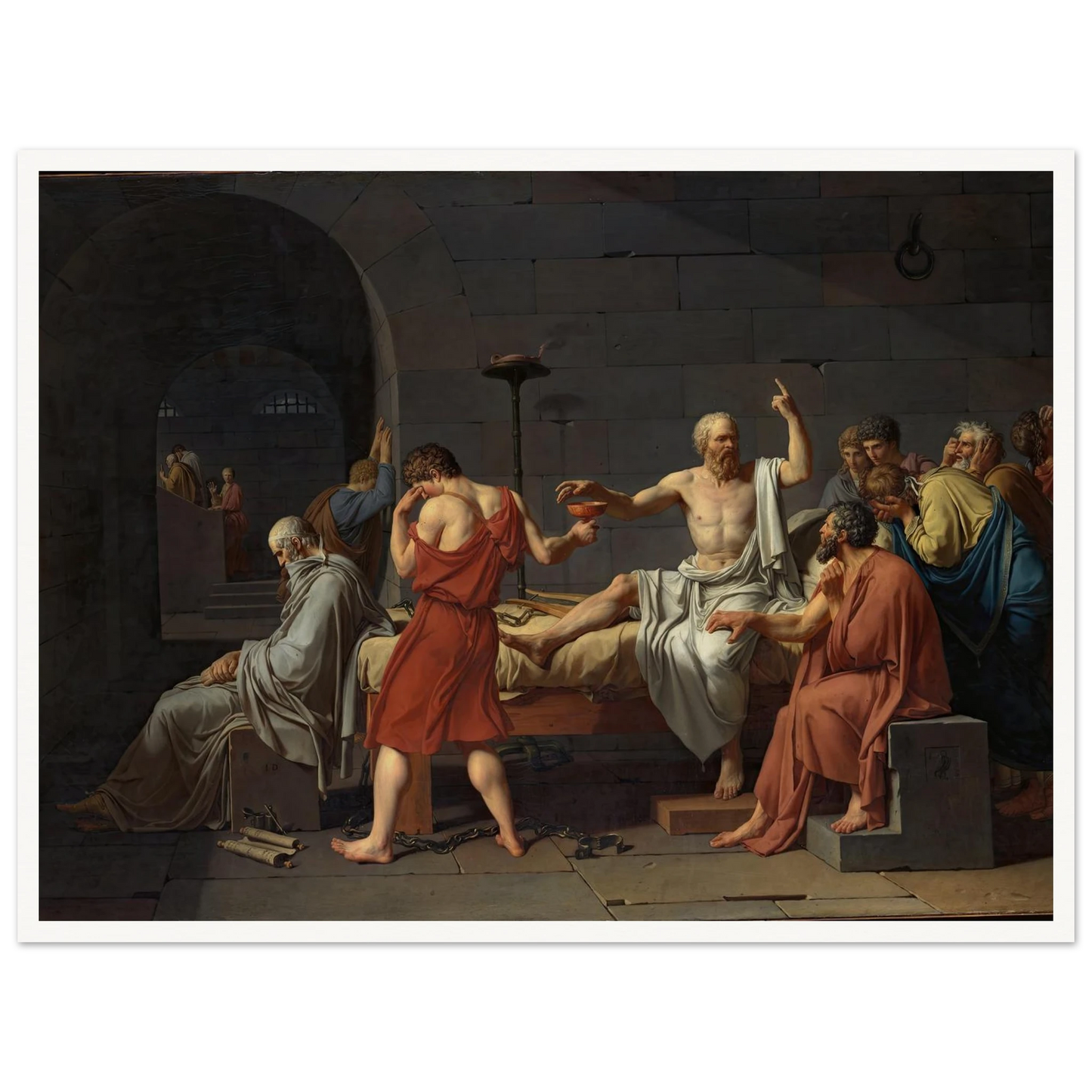 The Death of Socrates (1787) Art Print | Jacques Louis David - Framed Poster - 30x40 cm / 12x16″ - Black frame