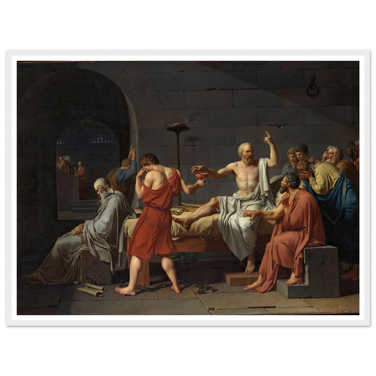 The Death of Socrates (1787) Art Print | Jacques Louis David - Framed Poster - 30x40 cm / 12x16″ - Black frame