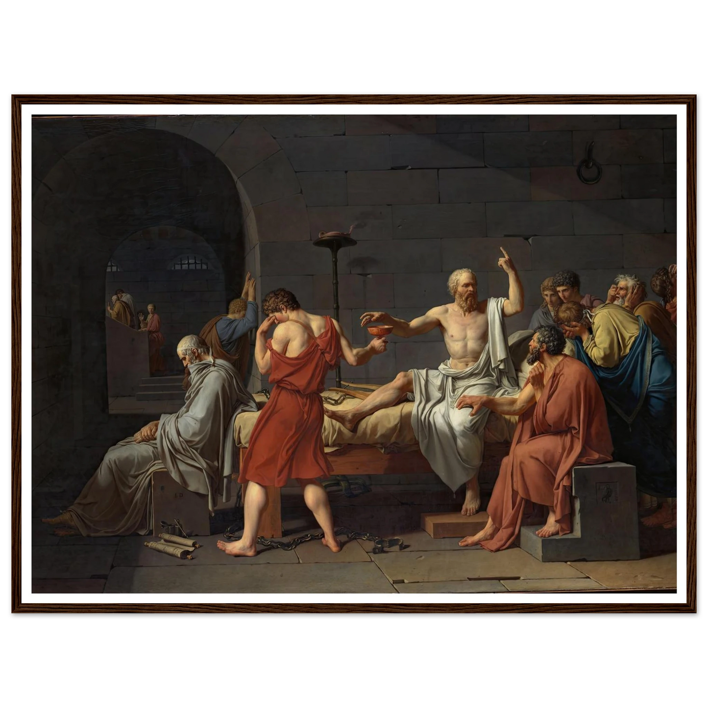 The Death of Socrates (1787) Art Print | Jacques Louis David - Framed Poster - 30x40 cm / 12x16″ - Black frame