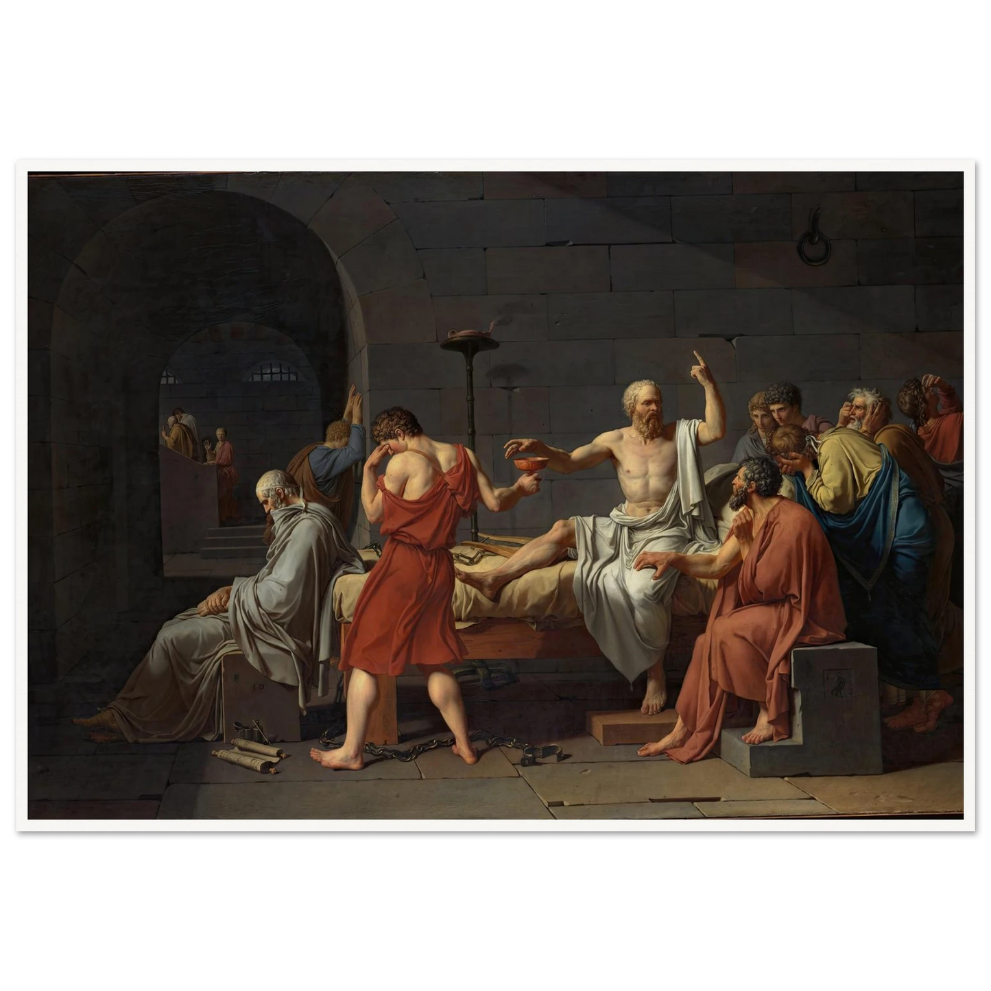 The Death of Socrates (1787) Art Print | Jacques Louis David - Framed Poster - 30x40 cm / 12x16″ - Black frame