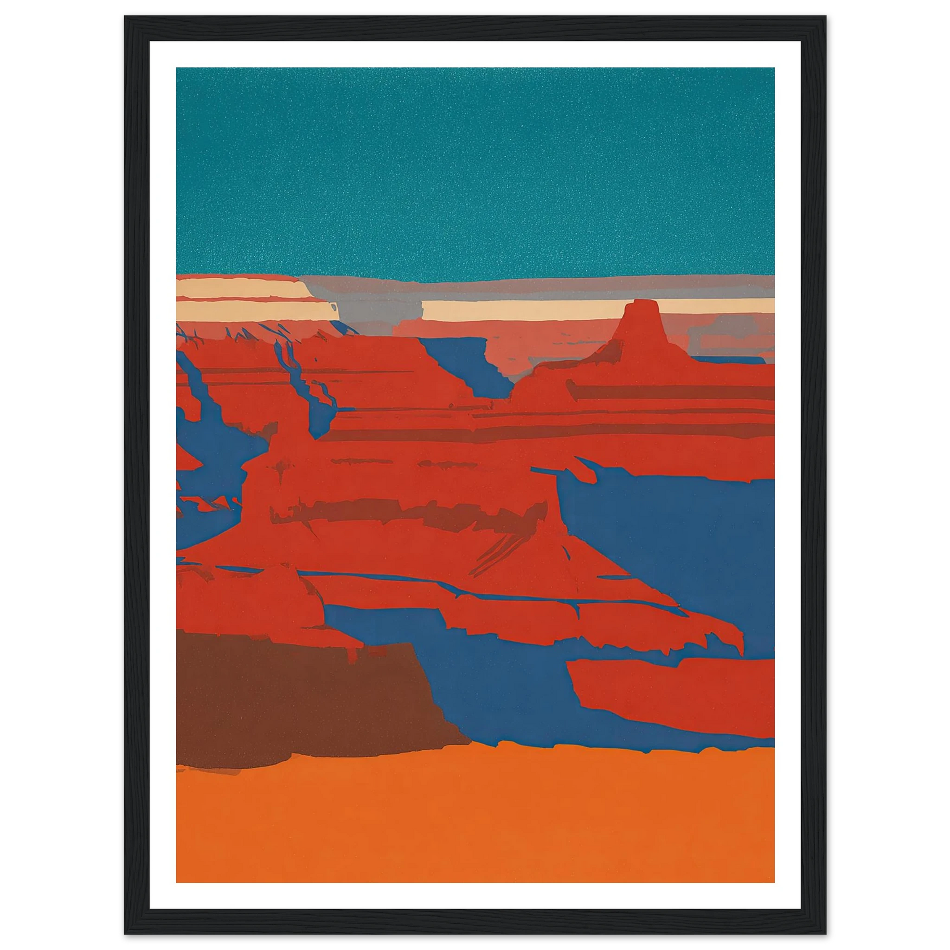 The Deep Blue Chasm - Framed Poster - 30x40 cm / 12x16″ - Black frame