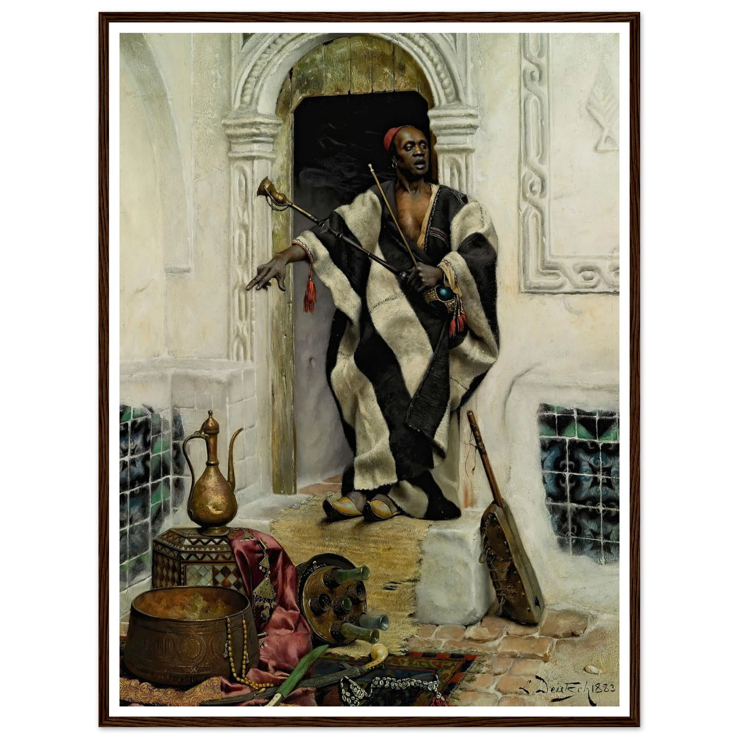 The Della’l, Cairo (1883) Art Print | Ludwig Deutsch - Framed Poster - 30x40 cm / 12x16″ - Black frame