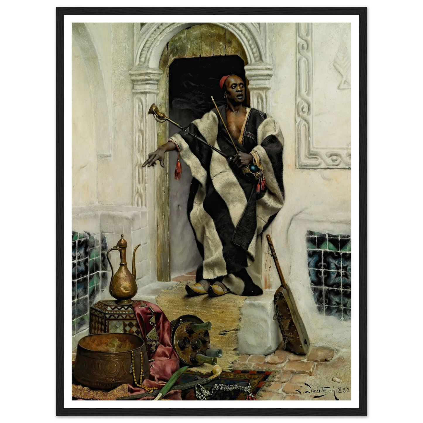 The Della’l, Cairo (1883) Art Print | Ludwig Deutsch - Framed Poster - 30x40 cm / 12x16″ - Black frame