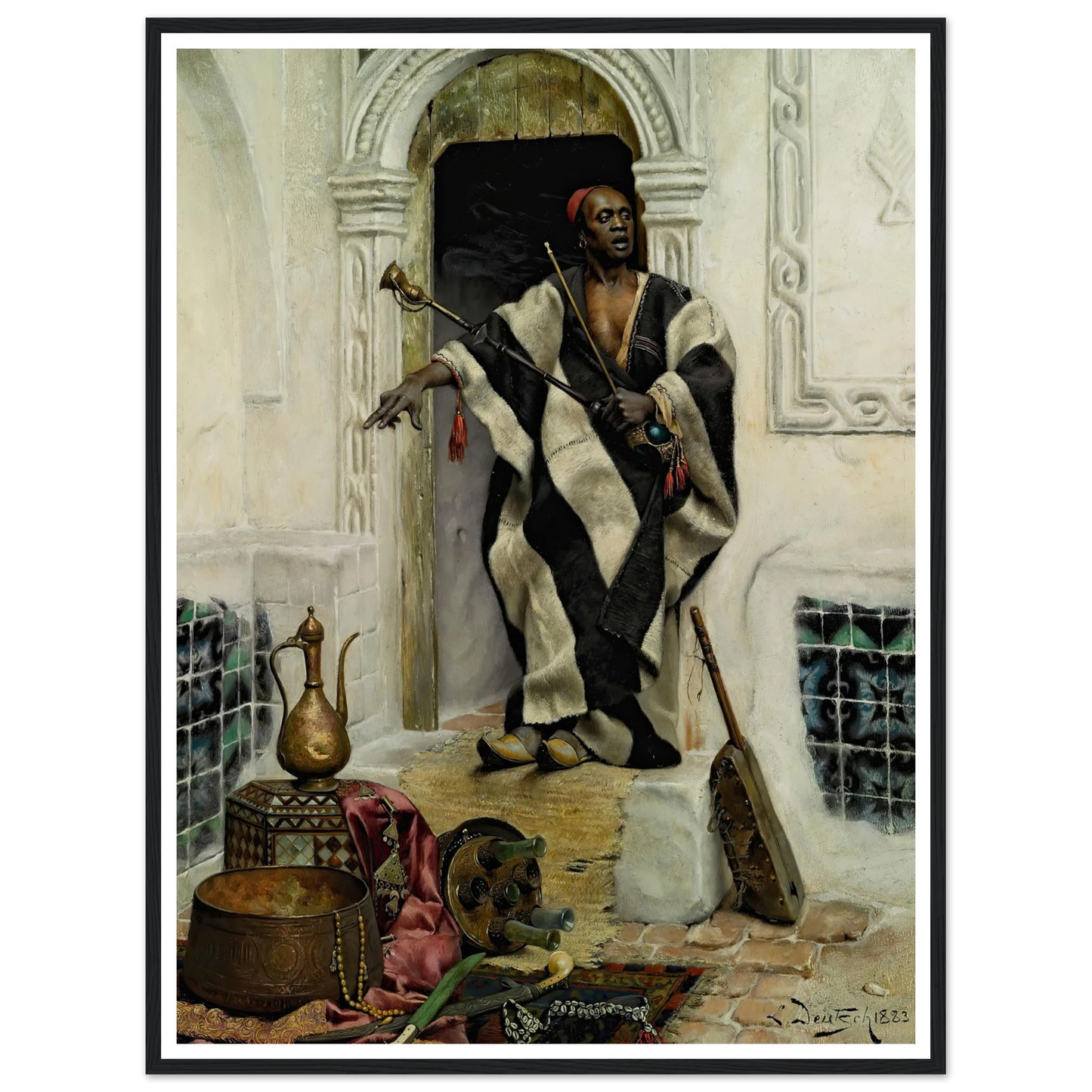 The Della’l, Cairo (1883) Art Print | Ludwig Deutsch - Framed Poster - 30x40 cm / 12x16″ - Black frame