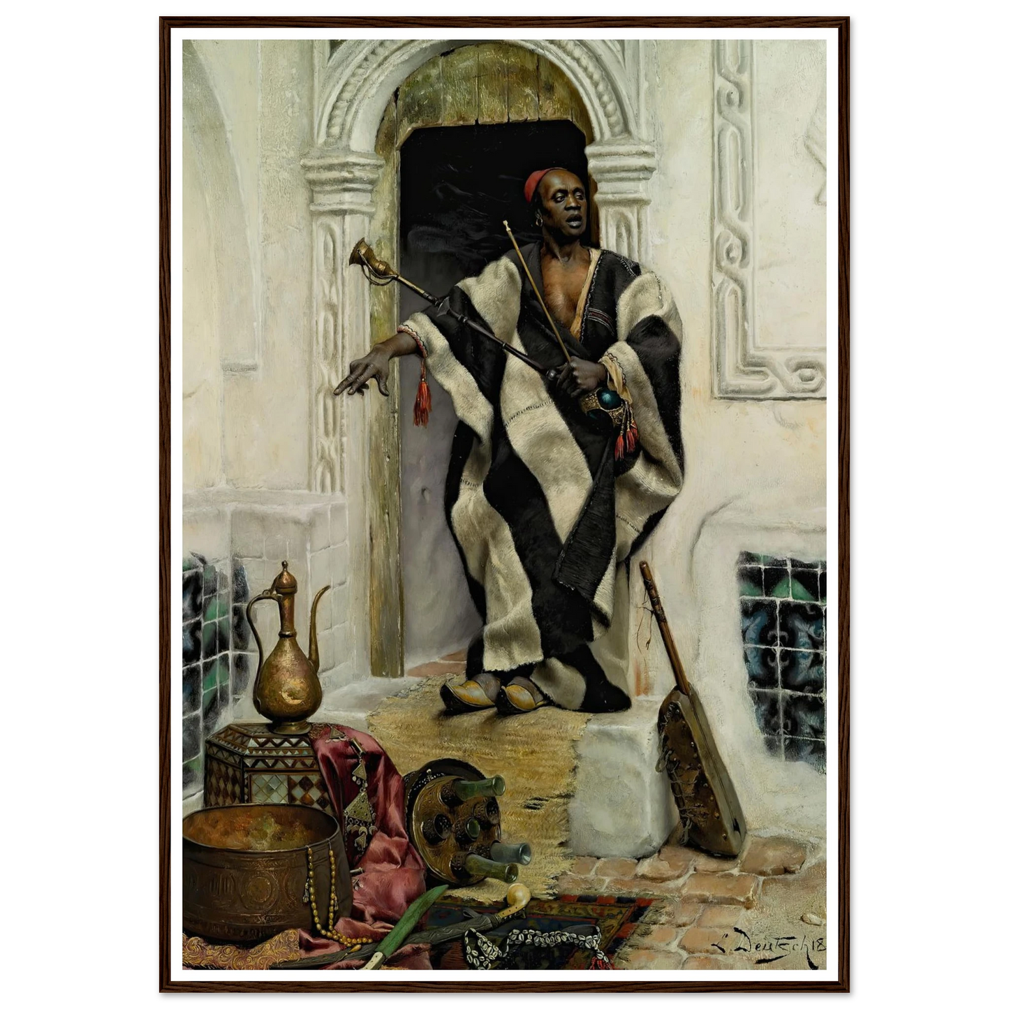 The Della’l, Cairo (1883) Art Print | Ludwig Deutsch - Framed Poster - 30x40 cm / 12x16″ - Black frame