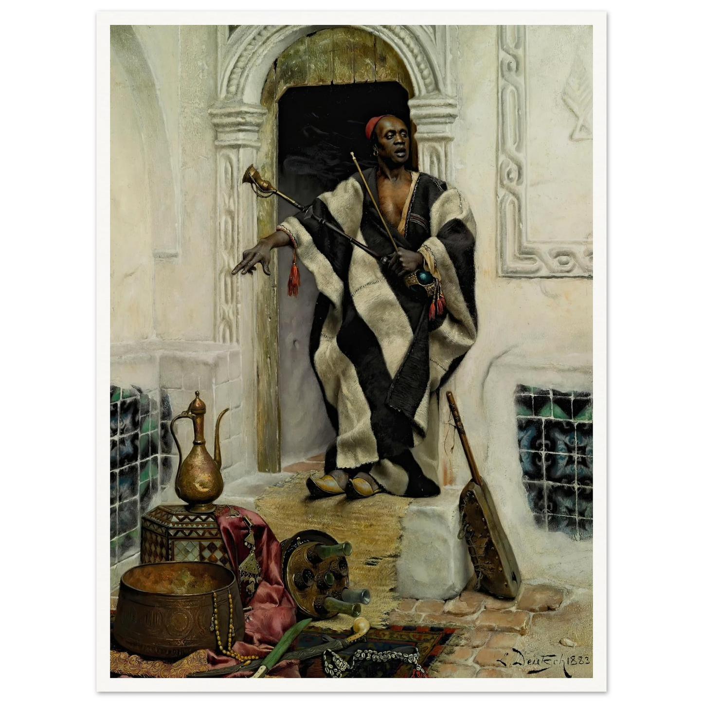 The Della’l, Cairo (1883) Art Print | Ludwig Deutsch - Framed Poster - 30x40 cm / 12x16″ - Black frame