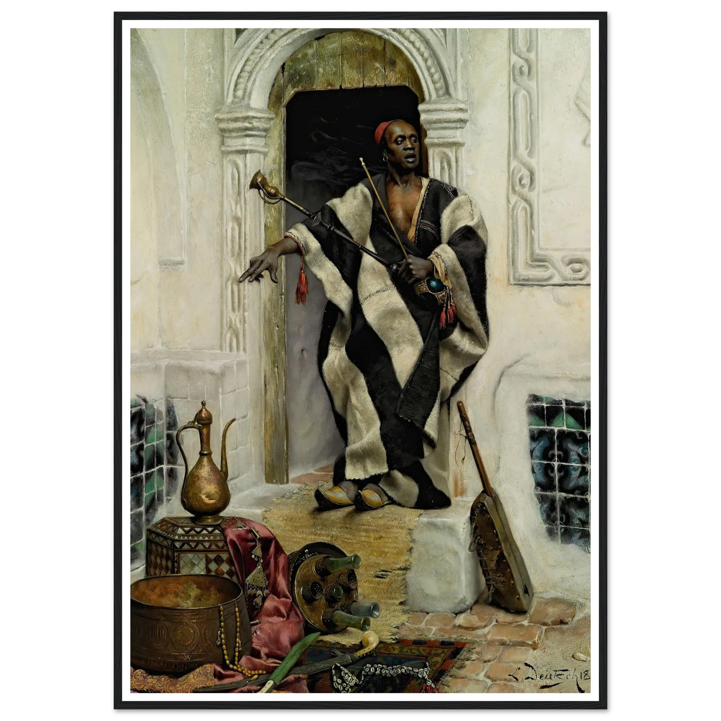 The Della’l, Cairo (1883) Art Print | Ludwig Deutsch - Framed Poster - 30x40 cm / 12x16″ - Black frame