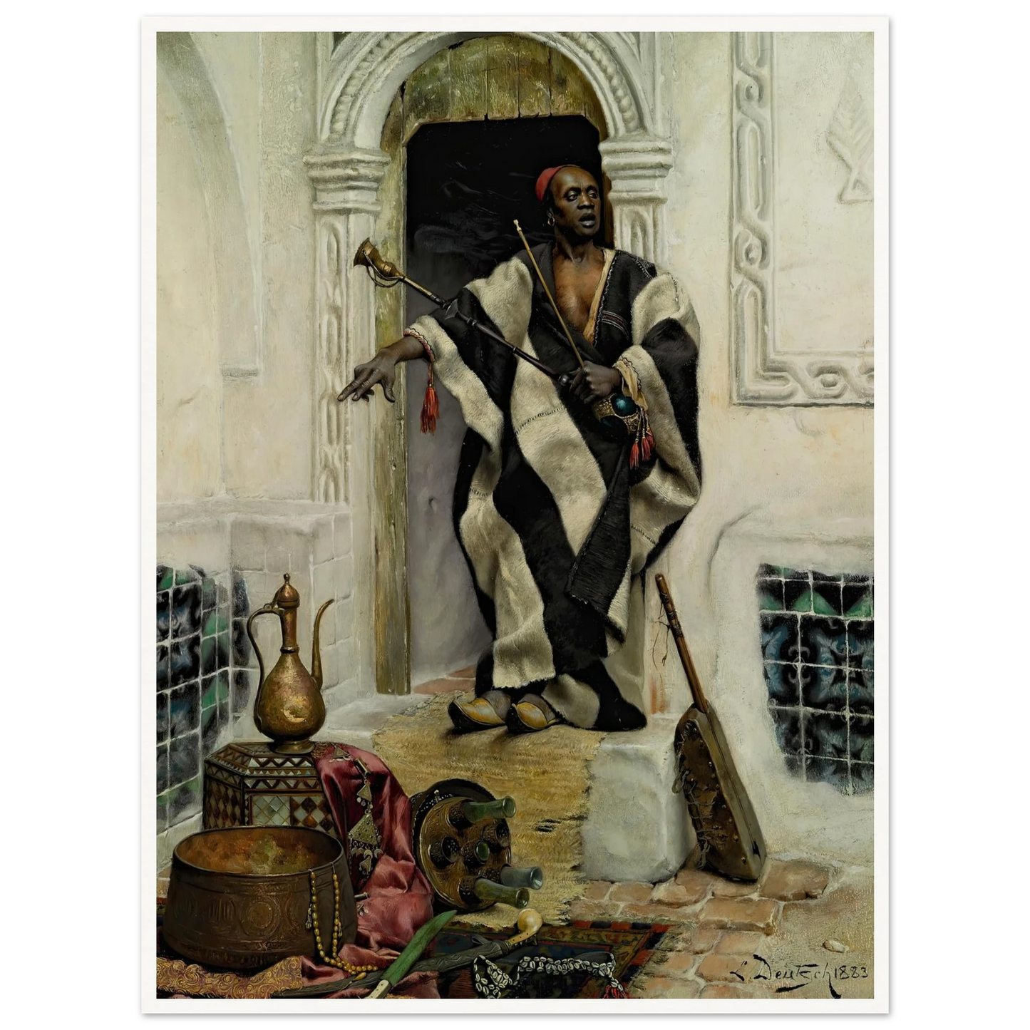 The Della’l, Cairo (1883) Art Print | Ludwig Deutsch - Framed Poster - 30x40 cm / 12x16″ - Black frame