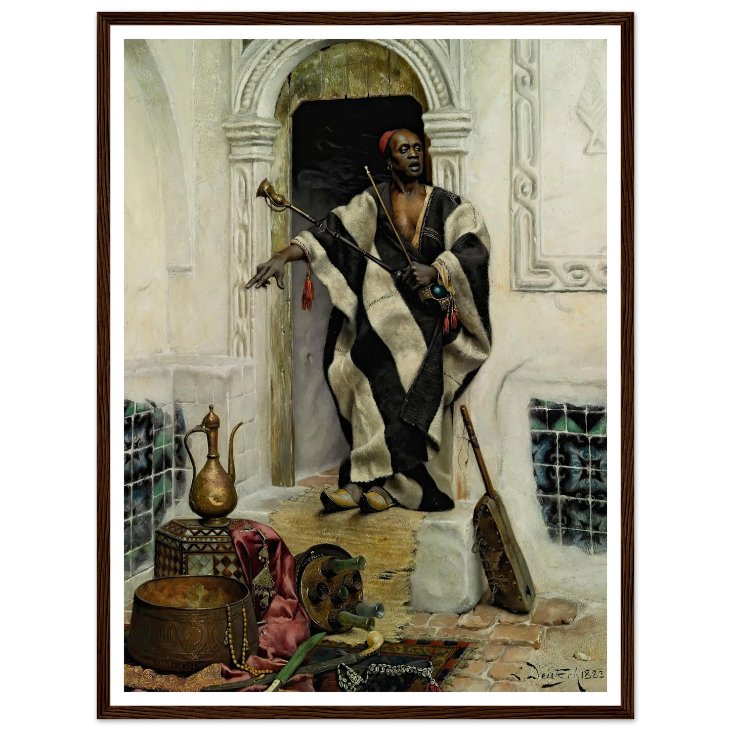 The Della’l, Cairo (1883) Art Print | Ludwig Deutsch - Framed Poster - 30x40 cm / 12x16″ - Black frame