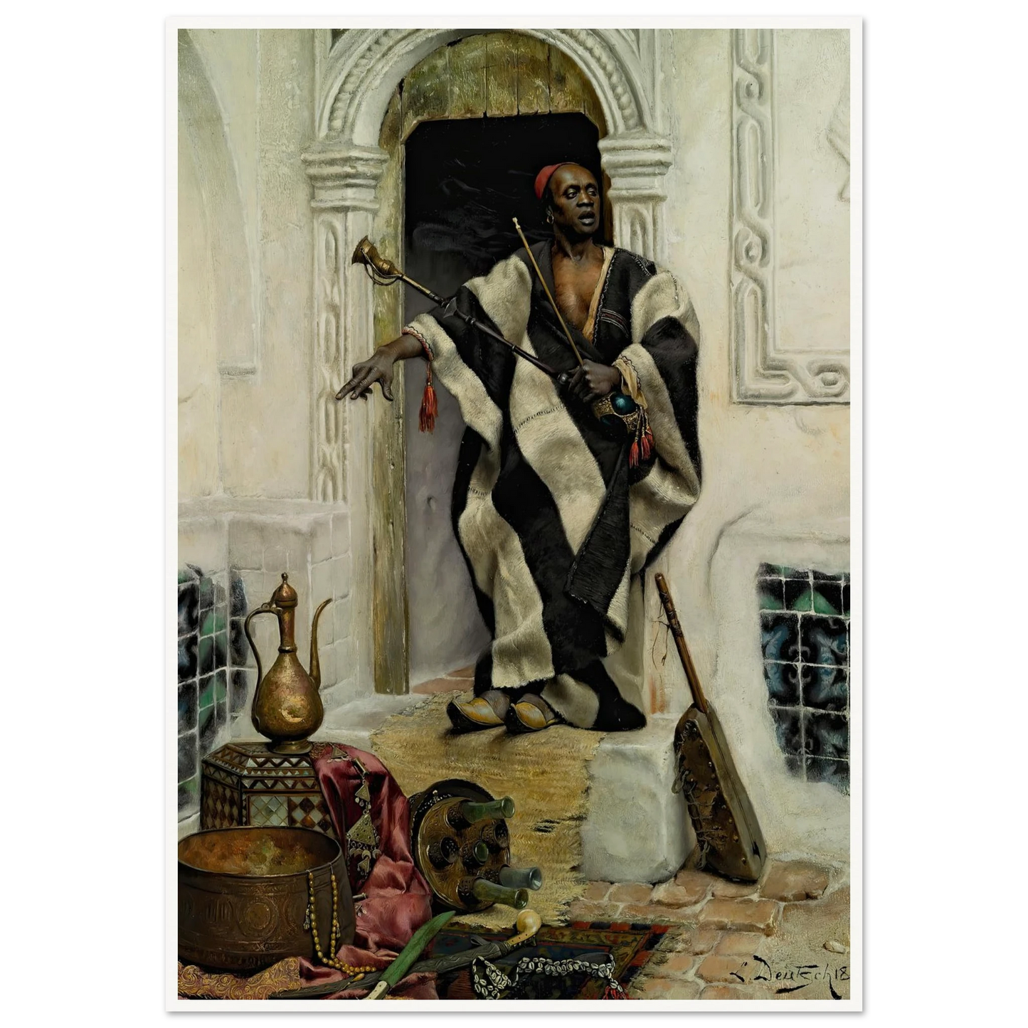 The Della’l, Cairo (1883) Art Print | Ludwig Deutsch - Framed Poster - 30x40 cm / 12x16″ - Black frame