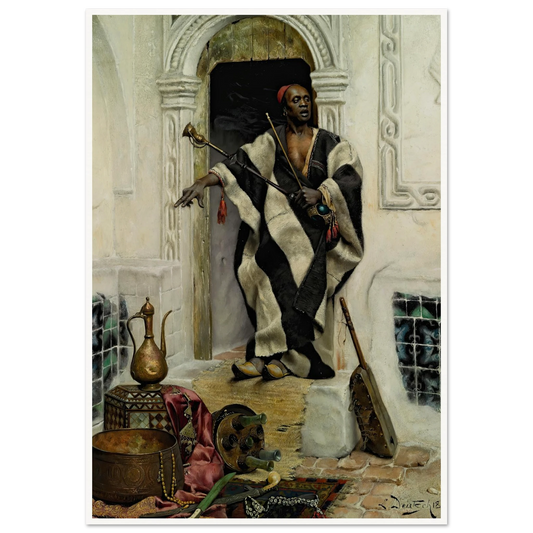 The Della’l, Cairo (1883) Art Print | Ludwig Deutsch - Framed Poster - 30x40 cm / 12x16″ - Black frame