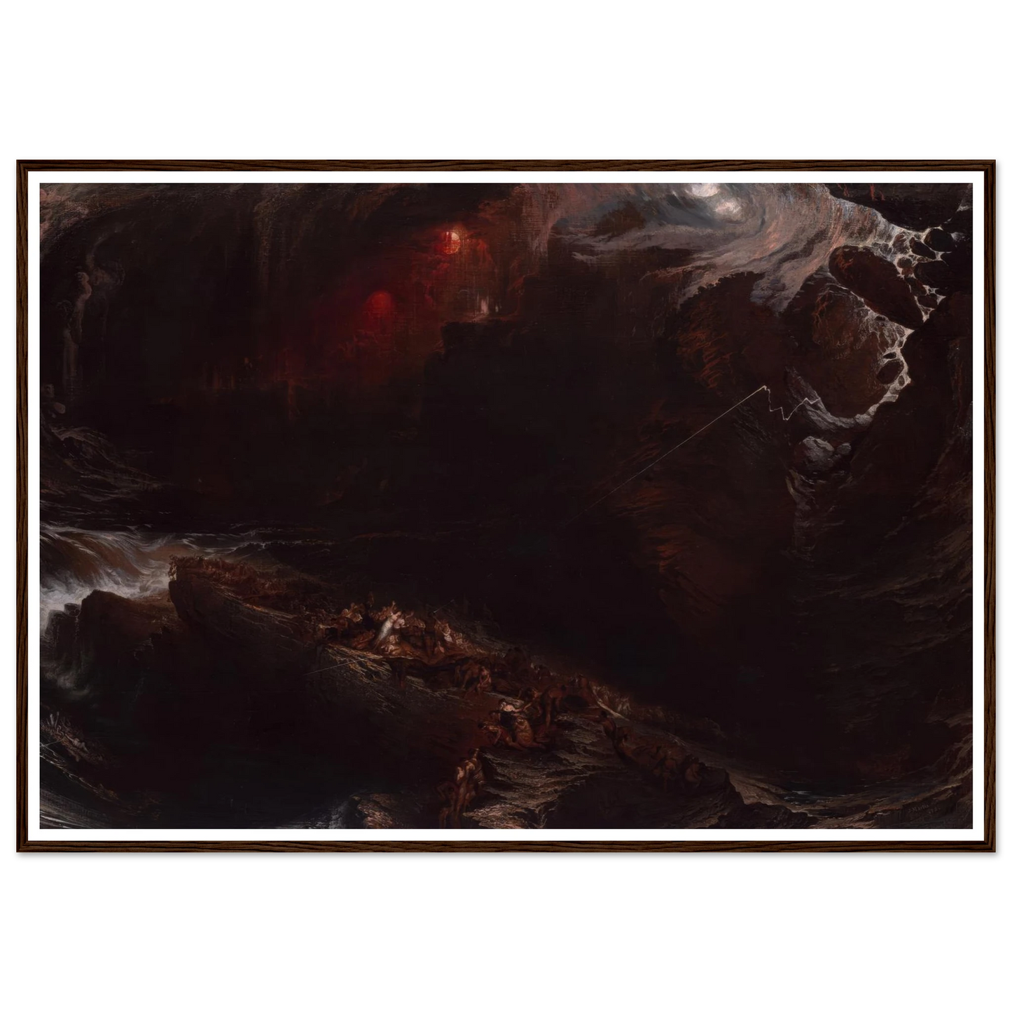 The Deluge (1834) Art Print | John Martin - Framed Poster - 30x40 cm / 12x16″ - Black frame