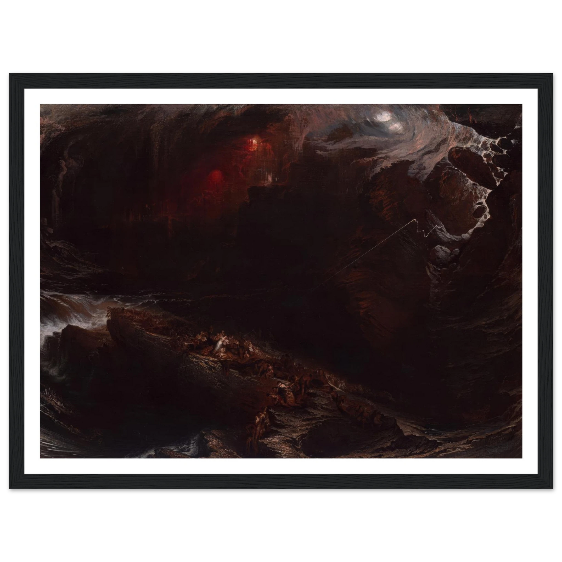 The Deluge (1834) Art Print | John Martin - Framed Poster - 30x40 cm / 12x16″ - Black frame