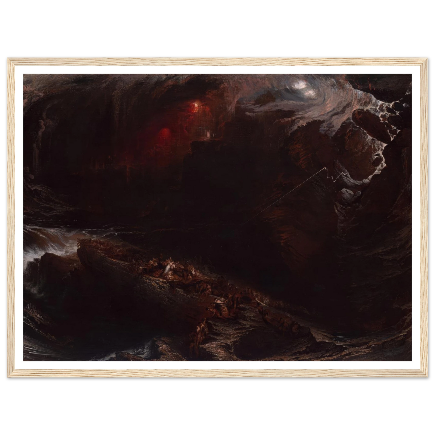 The Deluge (1834) Art Print | John Martin - Framed Poster - 30x40 cm / 12x16″ - Black frame