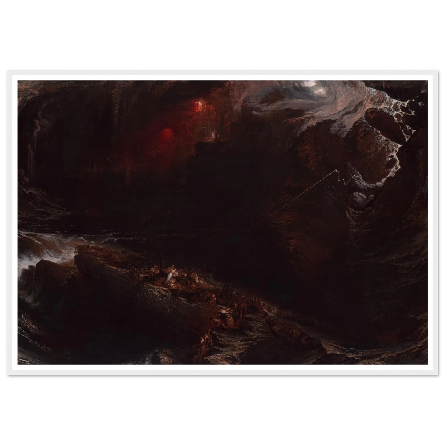 The Deluge (1834) Art Print | John Martin - Framed Poster - 30x40 cm / 12x16″ - Black frame