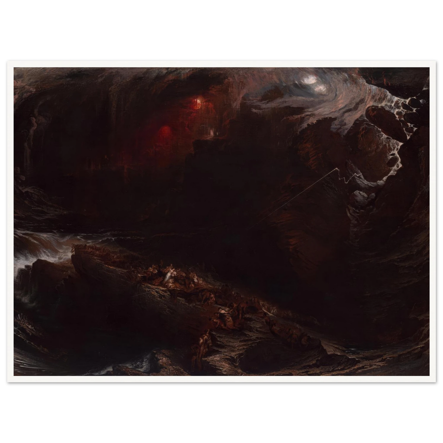 The Deluge (1834) Art Print | John Martin - Framed Poster - 30x40 cm / 12x16″ - Black frame