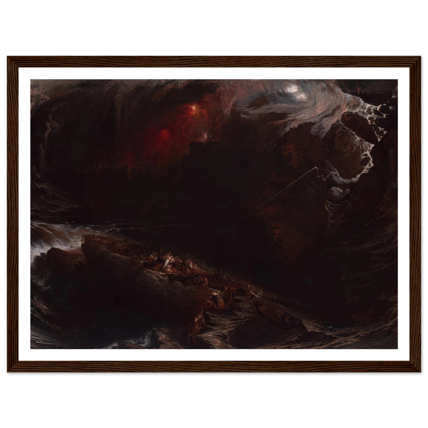 The Deluge (1834) Art Print | John Martin - Framed Poster - 30x40 cm / 12x16″ - Black frame