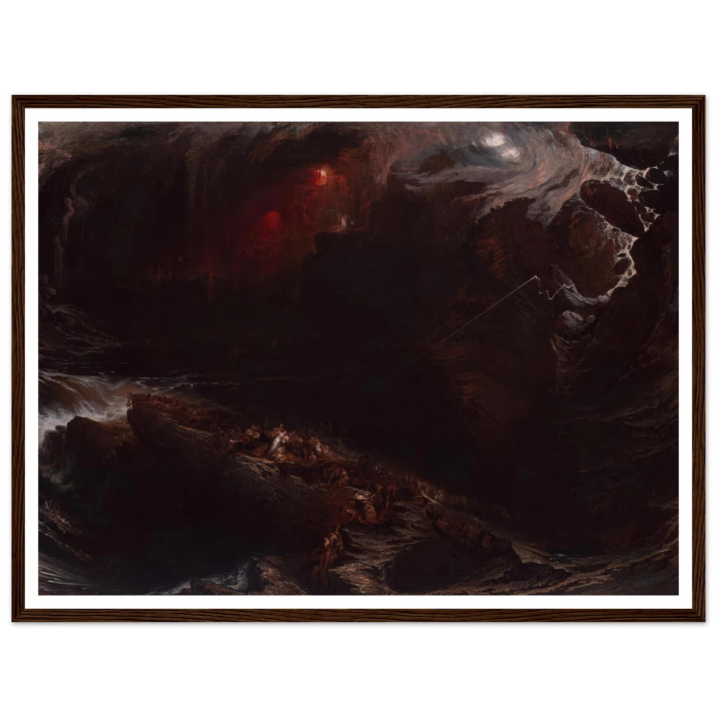 The Deluge (1834) Art Print | John Martin - Framed Poster - 30x40 cm / 12x16″ - Black frame
