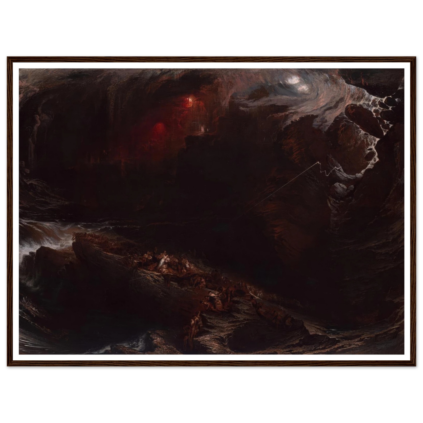 The Deluge (1834) Art Print | John Martin - Framed Poster - 30x40 cm / 12x16″ - Black frame