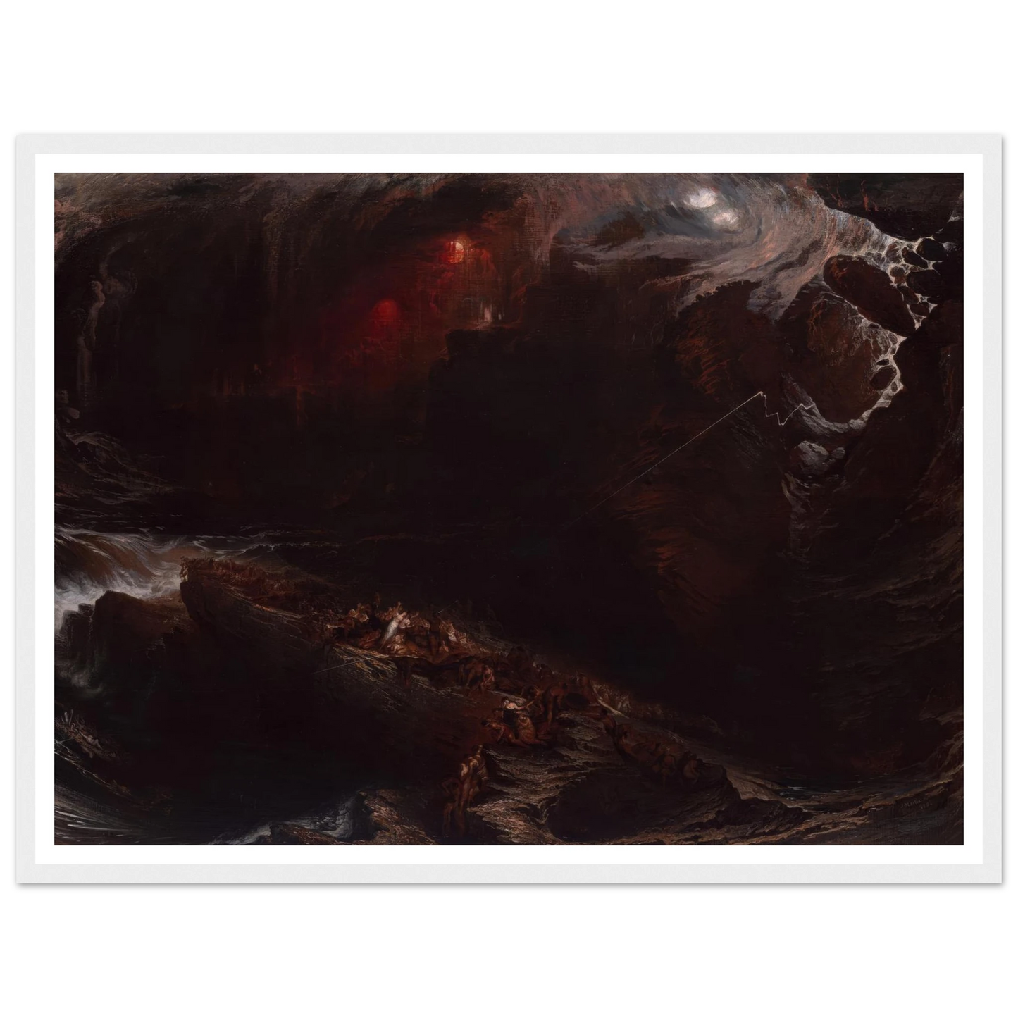 The Deluge (1834) Art Print | John Martin - Framed Poster - 30x40 cm / 12x16″ - Black frame