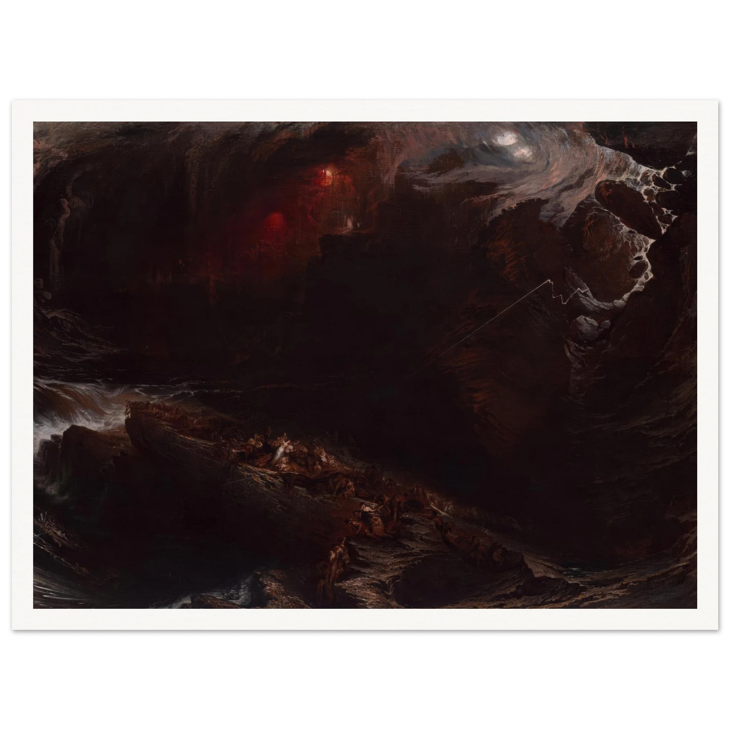 The Deluge (1834) Art Print | John Martin - Framed Poster - 30x40 cm / 12x16″ - Black frame