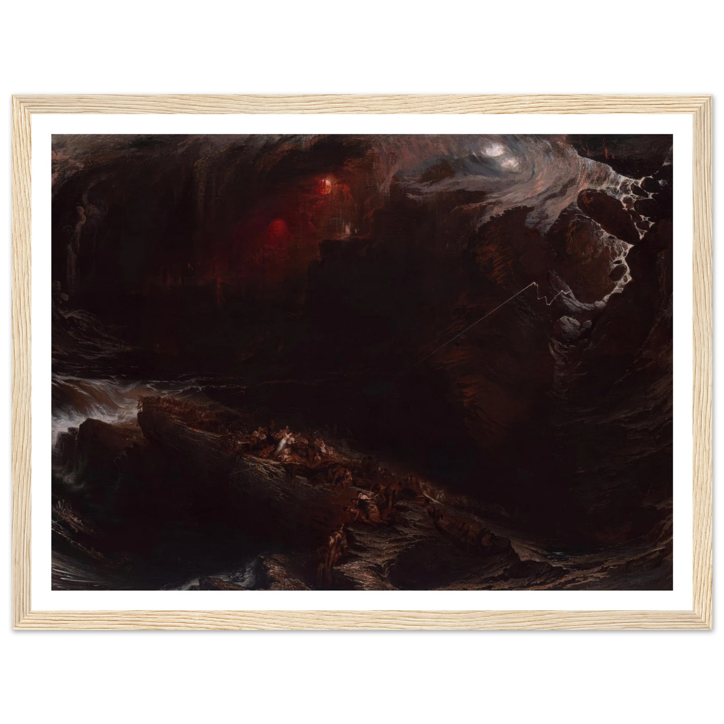 The Deluge (1834) Art Print | John Martin - Framed Poster - 30x40 cm / 12x16″ - Black frame