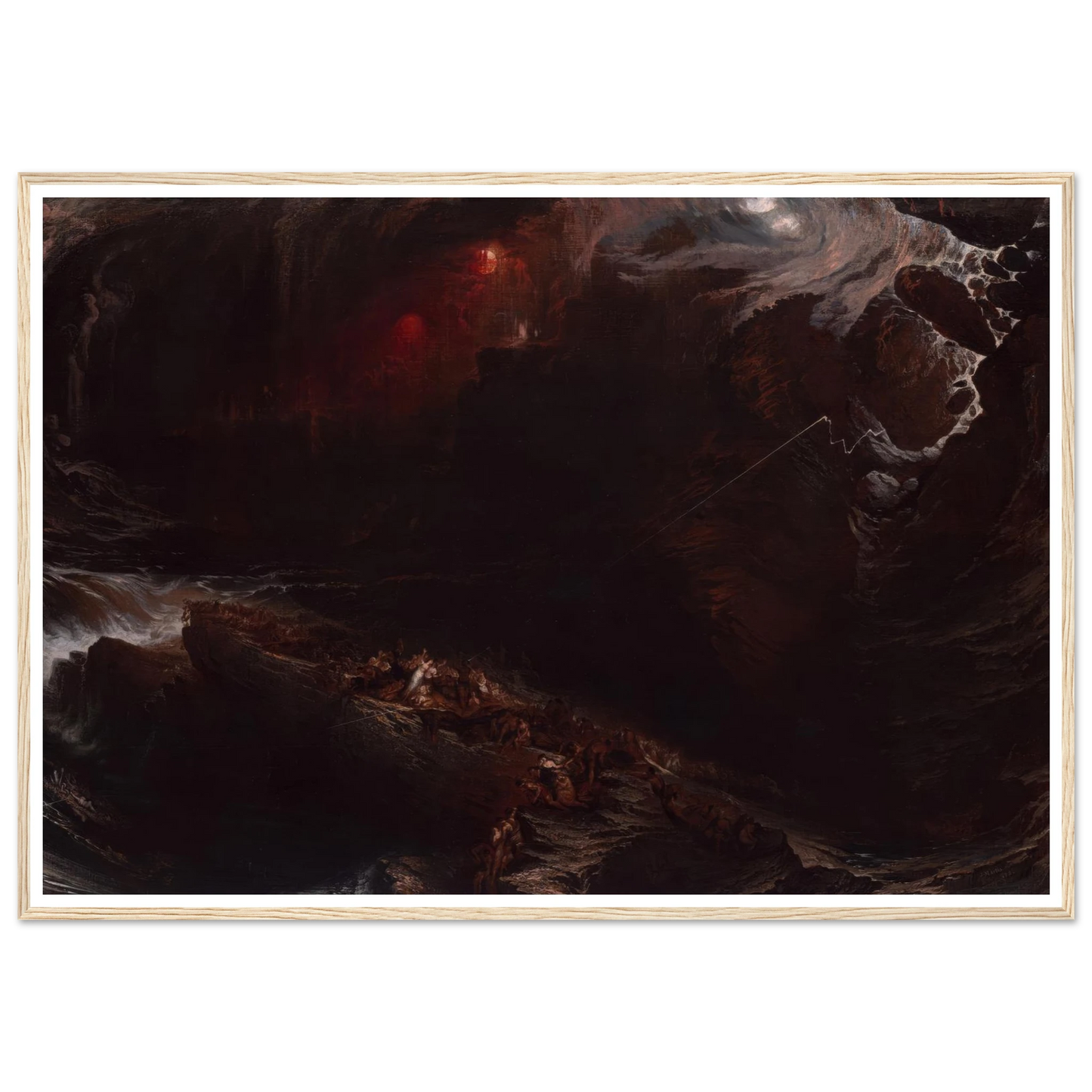 The Deluge (1834) Art Print | John Martin - Framed Poster - 30x40 cm / 12x16″ - Black frame