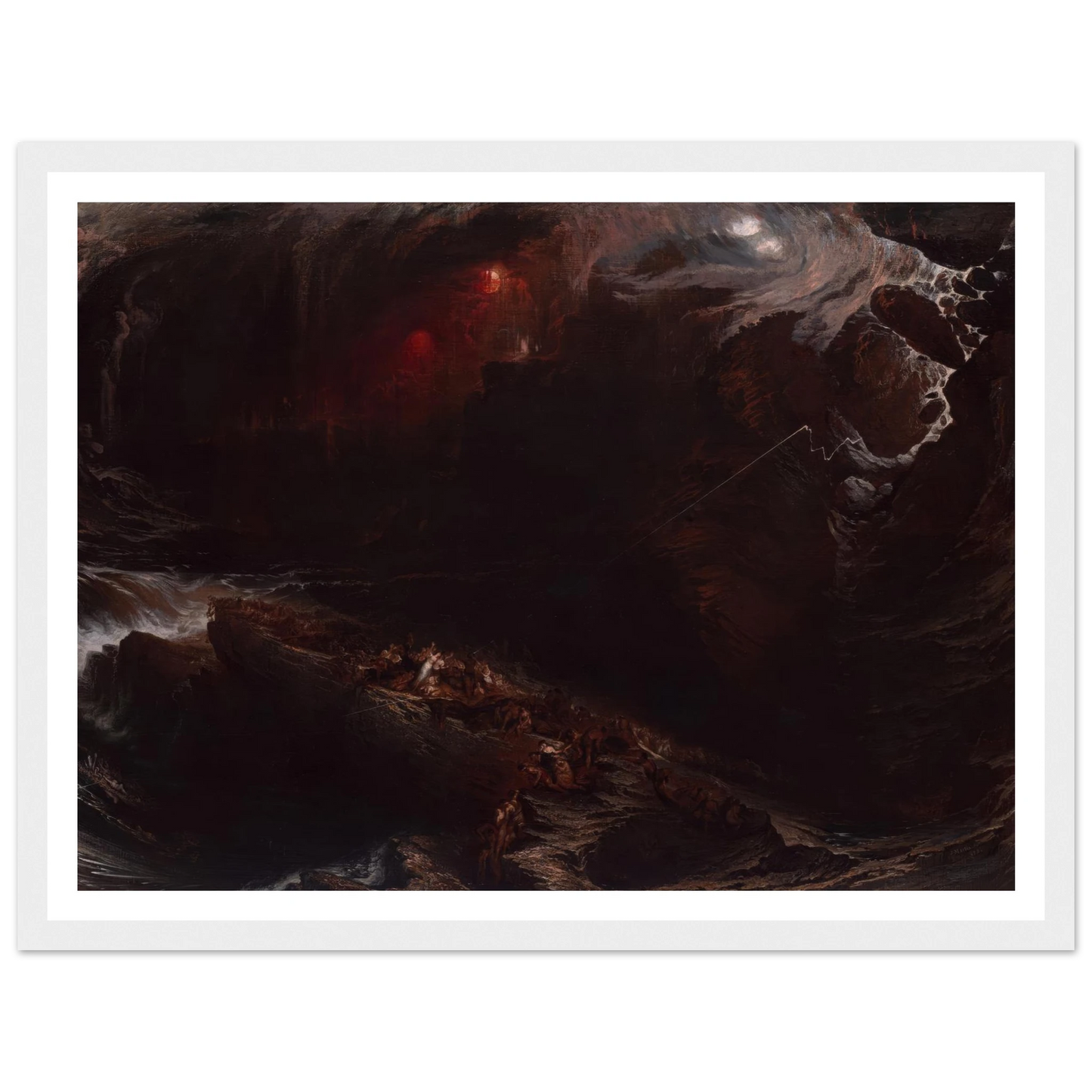 The Deluge (1834) Art Print | John Martin - Framed Poster - 30x40 cm / 12x16″ - Black frame