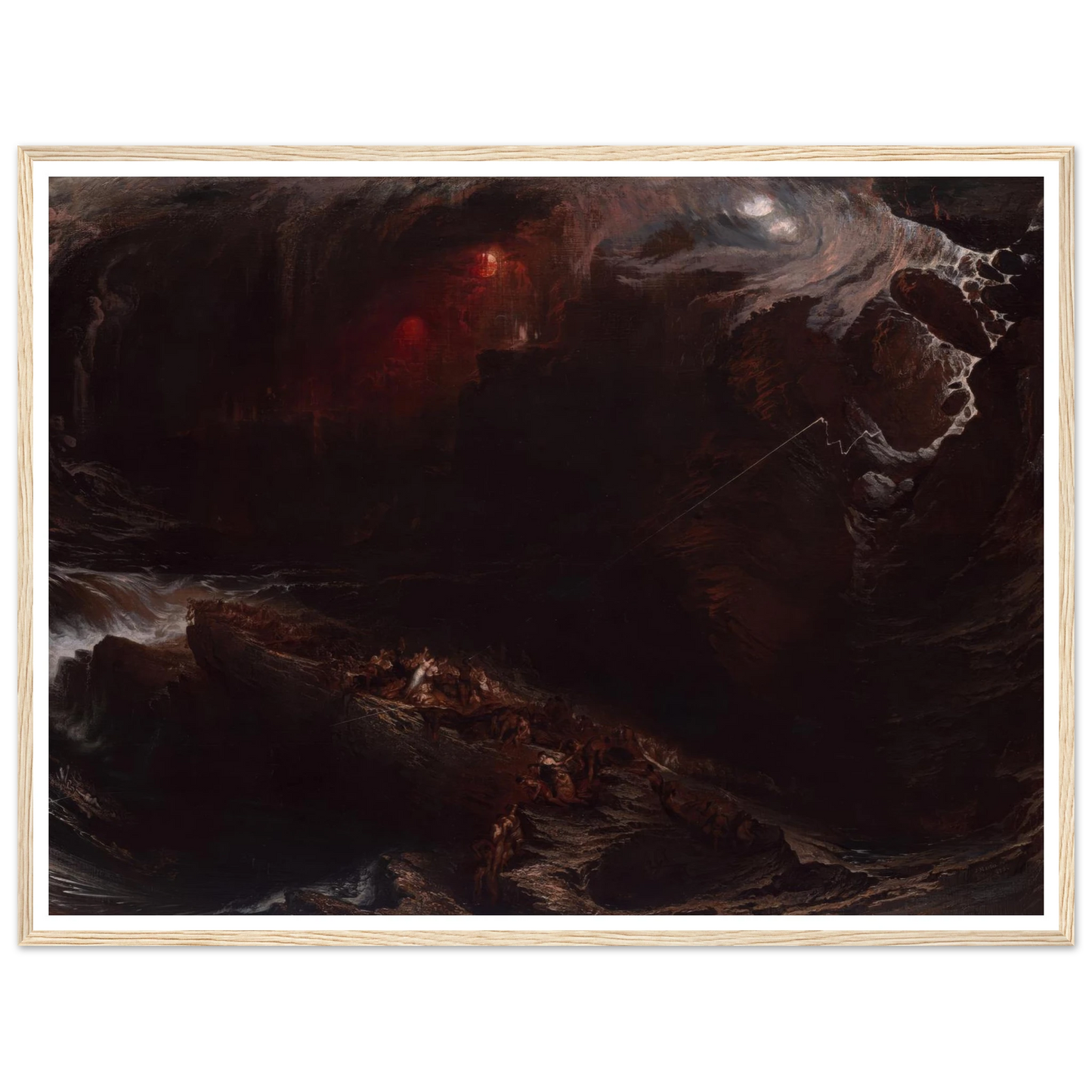 The Deluge (1834) Art Print | John Martin - Framed Poster - 30x40 cm / 12x16″ - Black frame