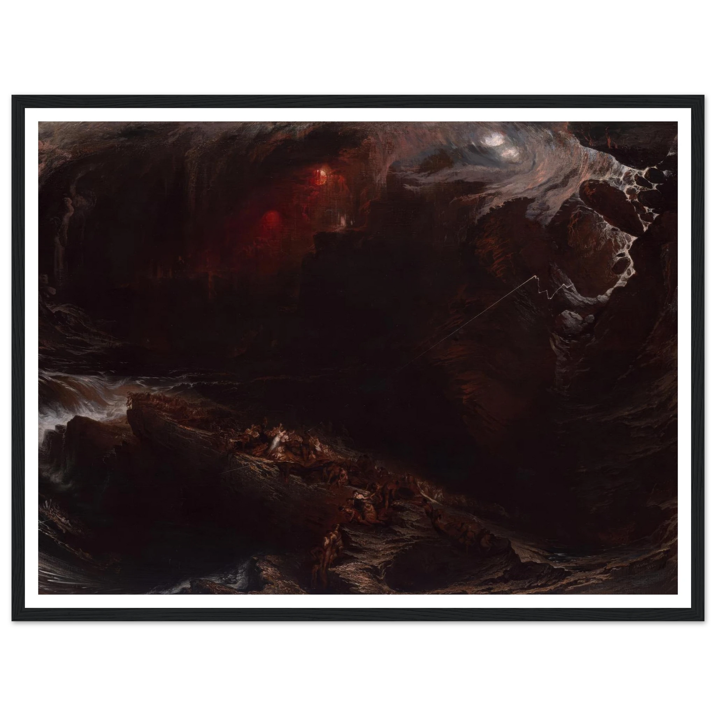 The Deluge (1834) Art Print | John Martin - Framed Poster - 30x40 cm / 12x16″ - Black frame