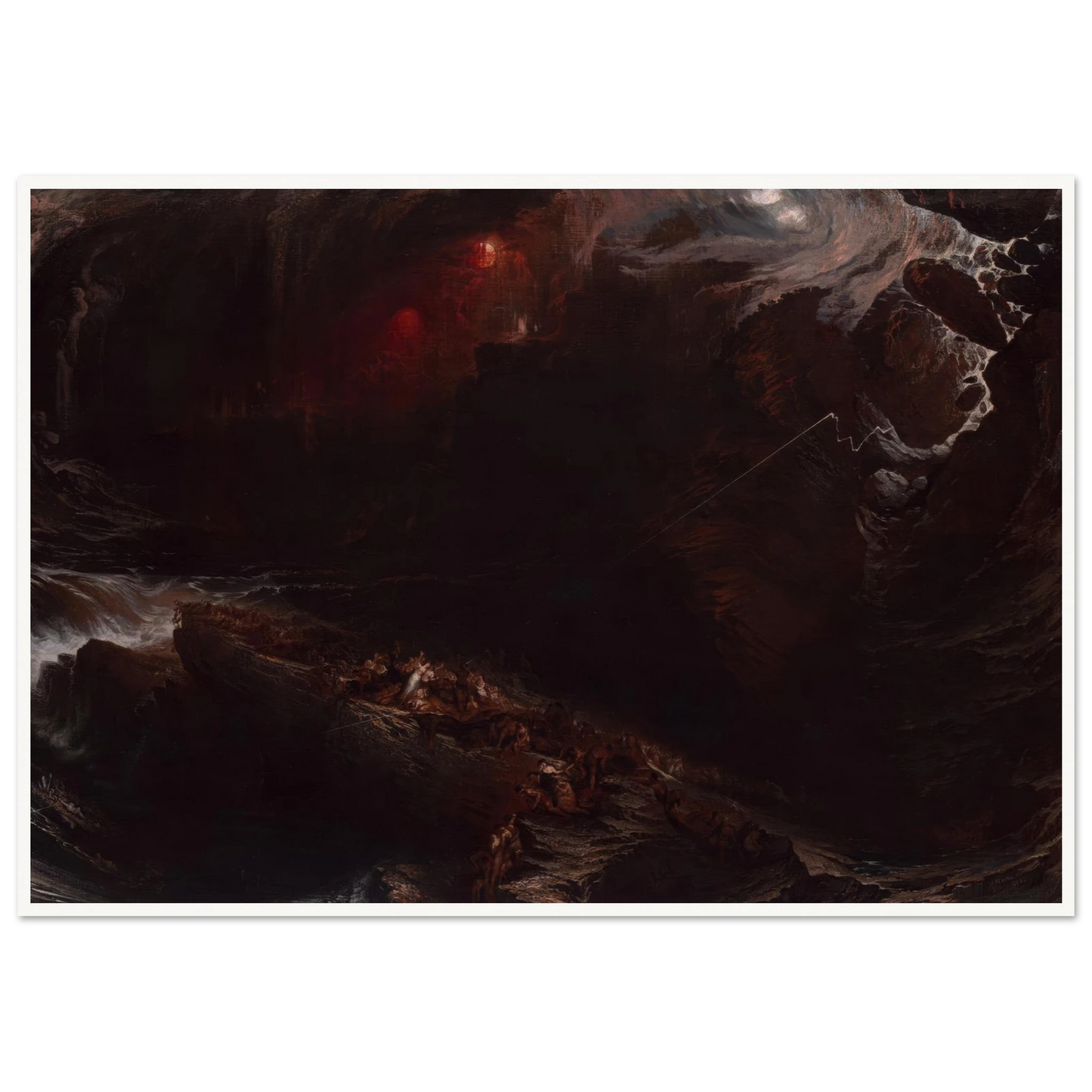 The Deluge (1834) Art Print | John Martin - Framed Poster - 30x40 cm / 12x16″ - Black frame