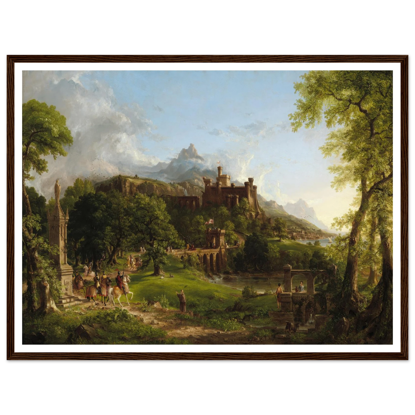 The Departure (1837) Art Print | Thomas Cole - Framed Poster - 30x40 cm / 12x16″ - Black frame