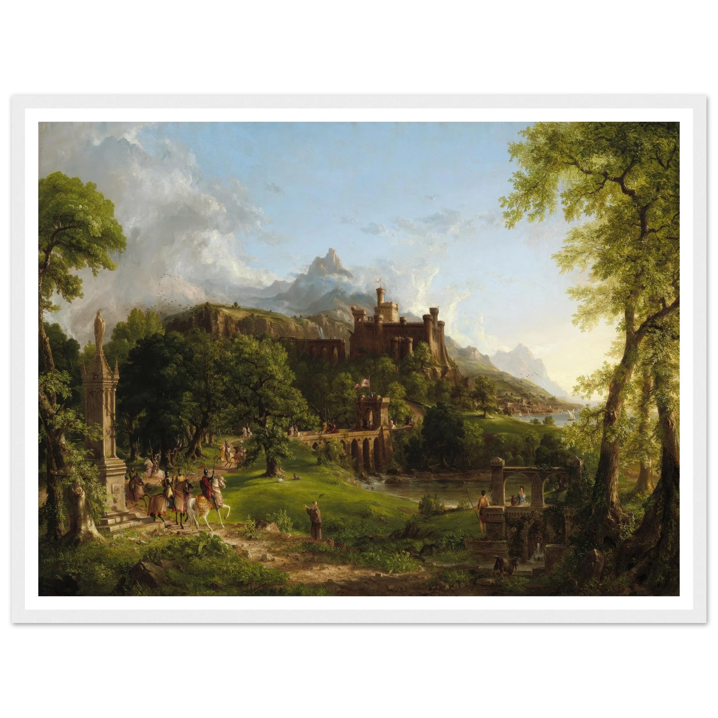 The Departure (1837) Art Print | Thomas Cole - Framed Poster - 30x40 cm / 12x16″ - Black frame