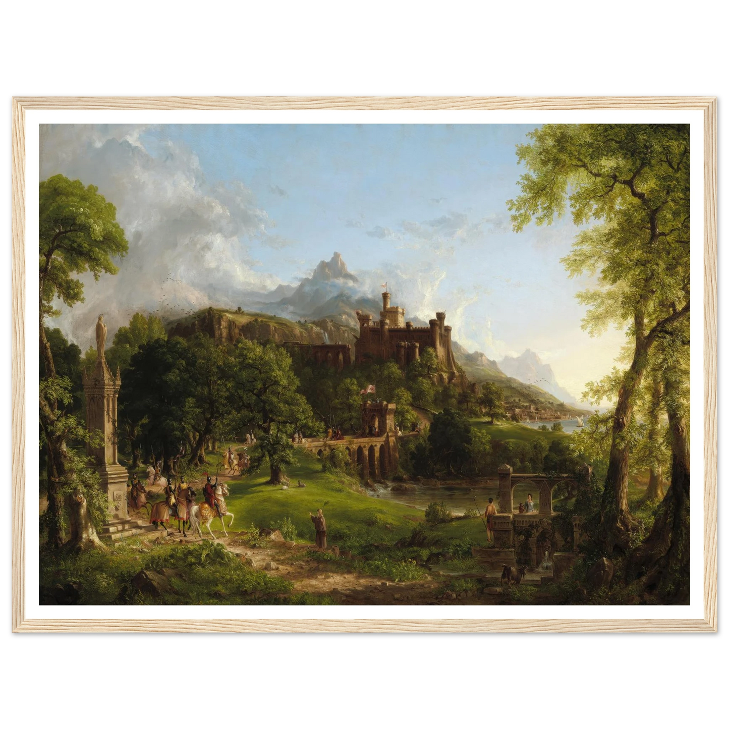 The Departure (1837) Art Print | Thomas Cole - Framed Poster - 30x40 cm / 12x16″ - Black frame