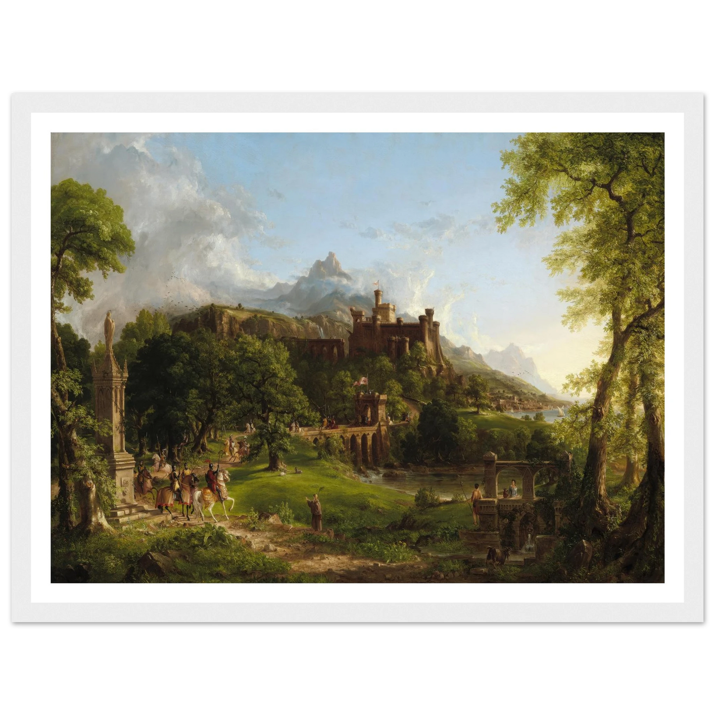 The Departure (1837) Art Print | Thomas Cole - Framed Poster - 30x40 cm / 12x16″ - Black frame