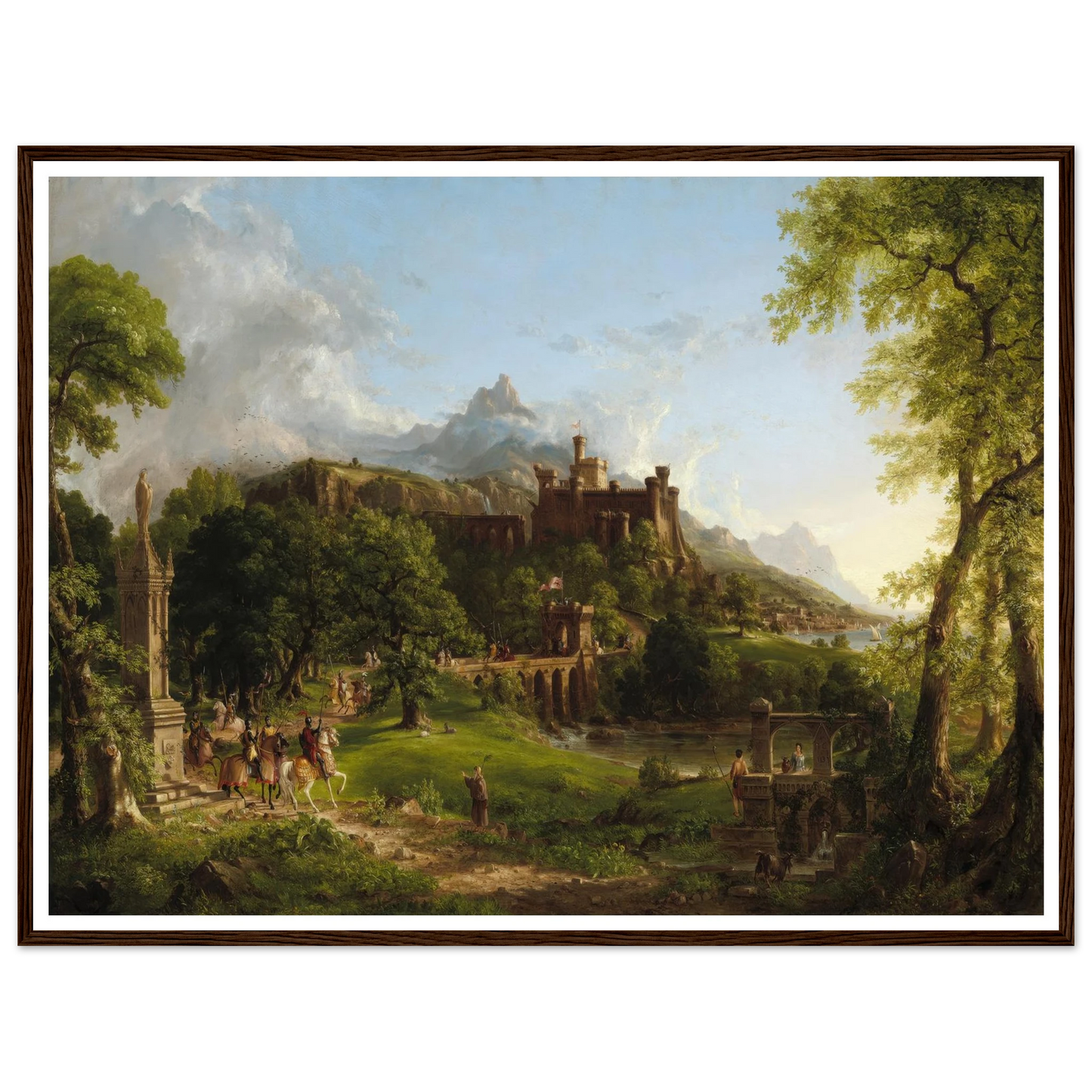 The Departure (1837) Art Print | Thomas Cole - Framed Poster - 30x40 cm / 12x16″ - Black frame