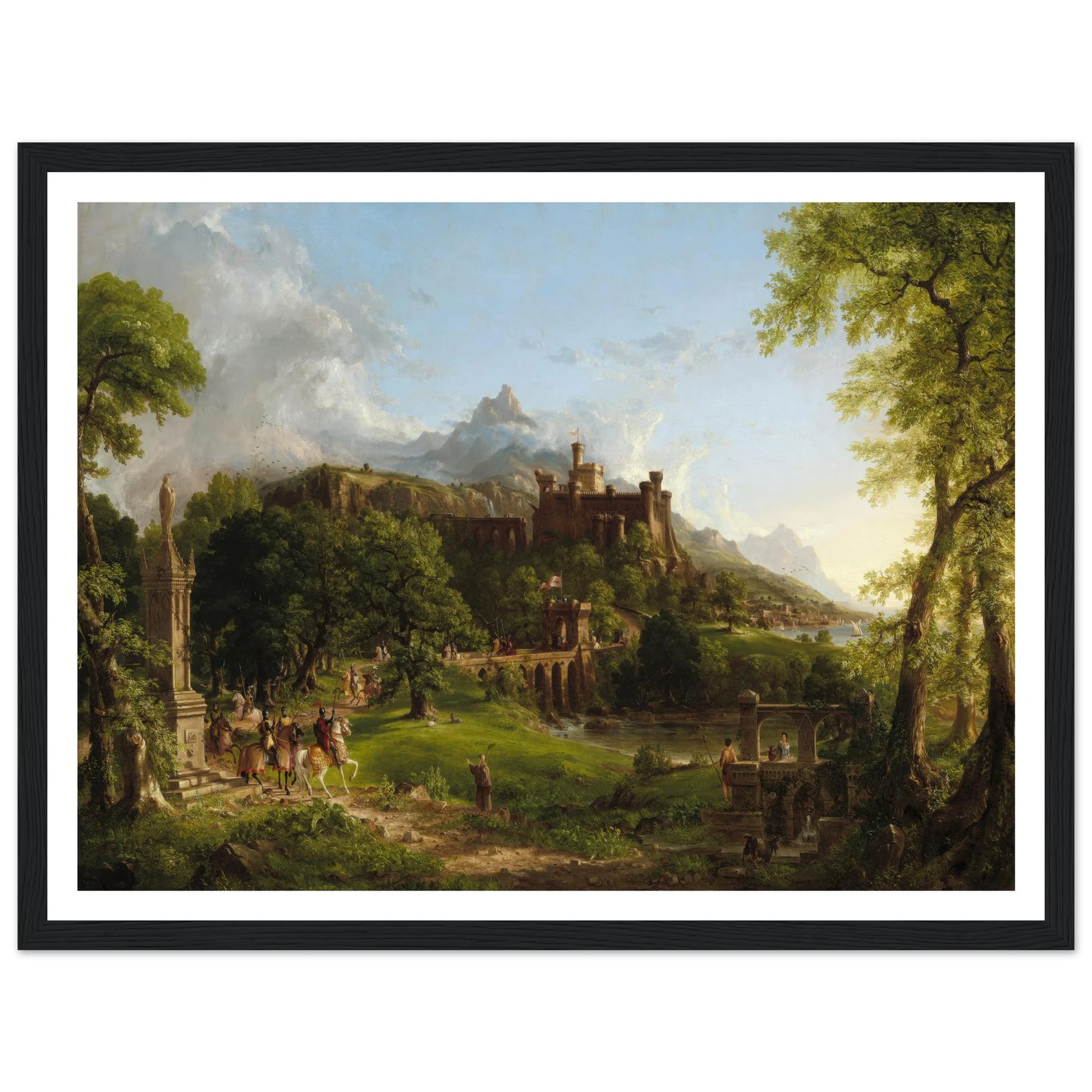 The Departure (1837) Art Print | Thomas Cole - Framed Poster - 30x40 cm / 12x16″ - Black frame
