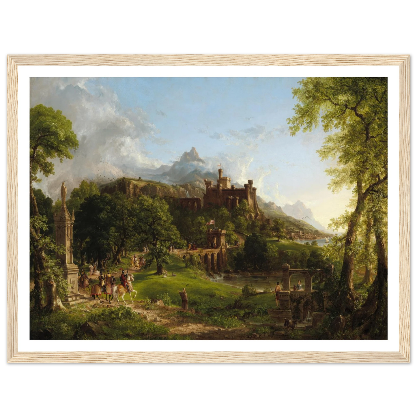 The Departure (1837) Art Print | Thomas Cole - Framed Poster - 30x40 cm / 12x16″ - Black frame