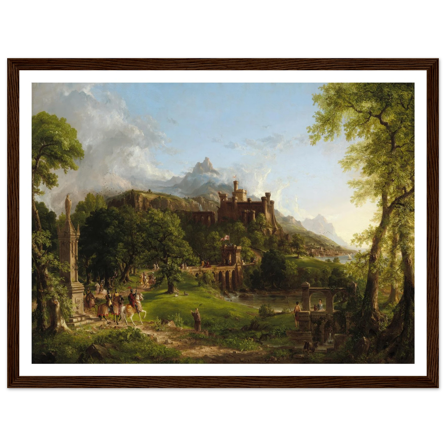 The Departure (1837) Art Print | Thomas Cole - Framed Poster - 30x40 cm / 12x16″ - Black frame