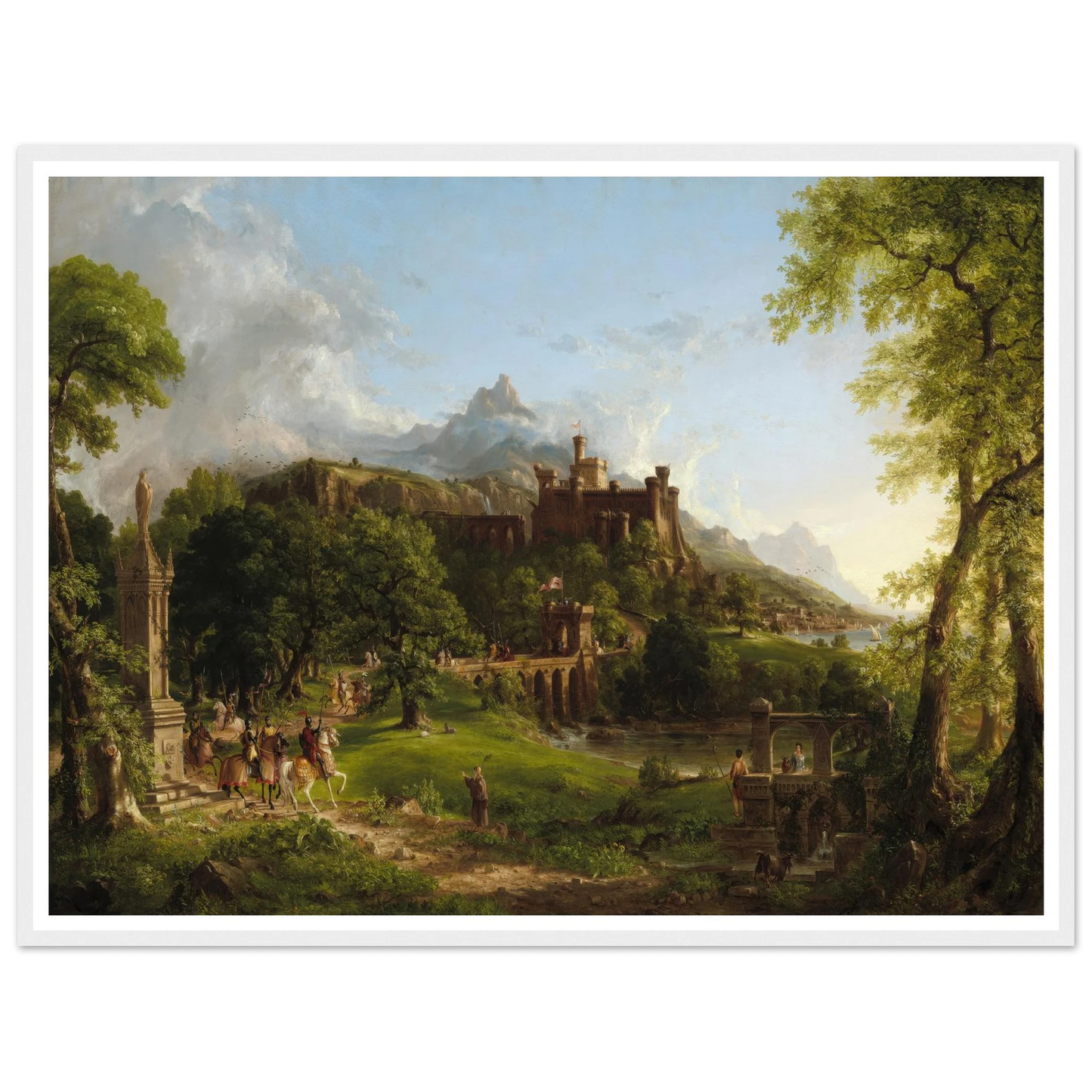The Departure (1837) Art Print | Thomas Cole - Framed Poster - 30x40 cm / 12x16″ - Black frame