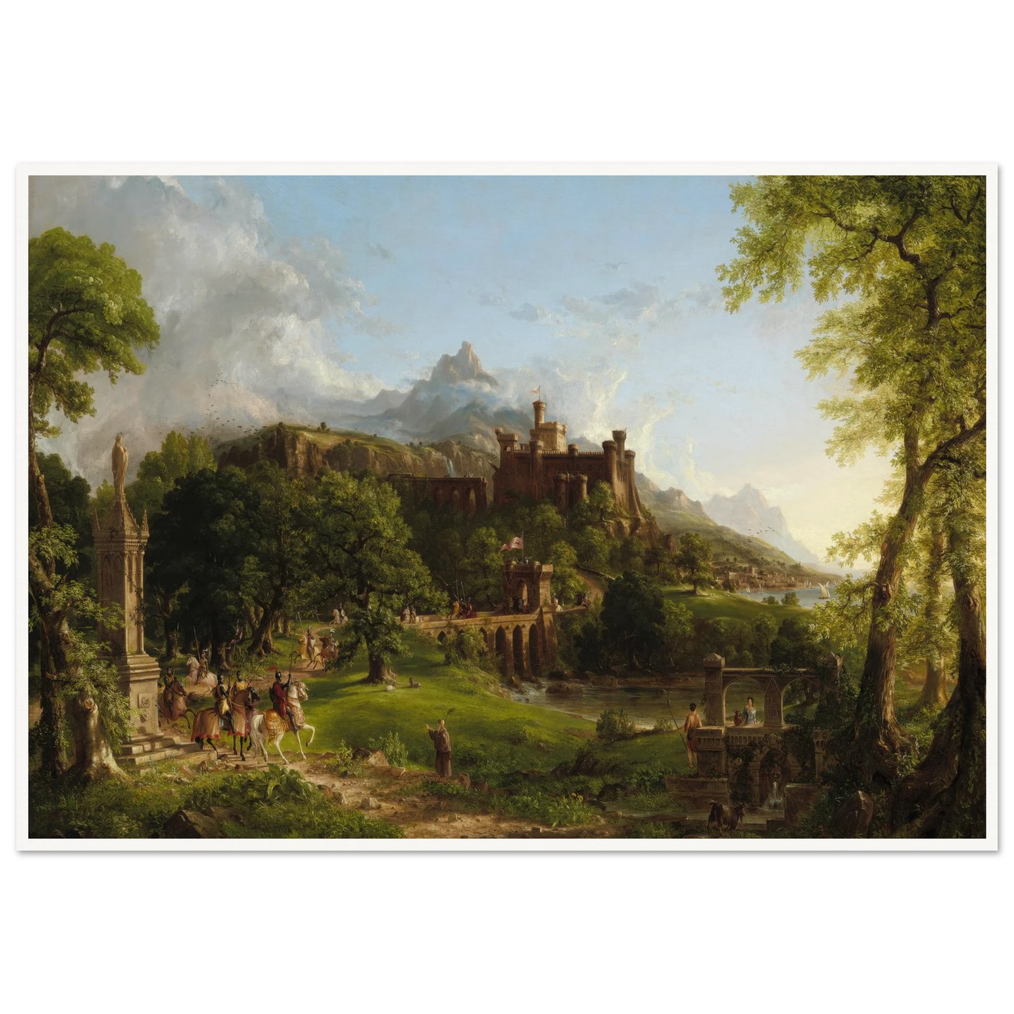 The Departure (1837) Art Print | Thomas Cole - Framed Poster - 30x40 cm / 12x16″ - Black frame
