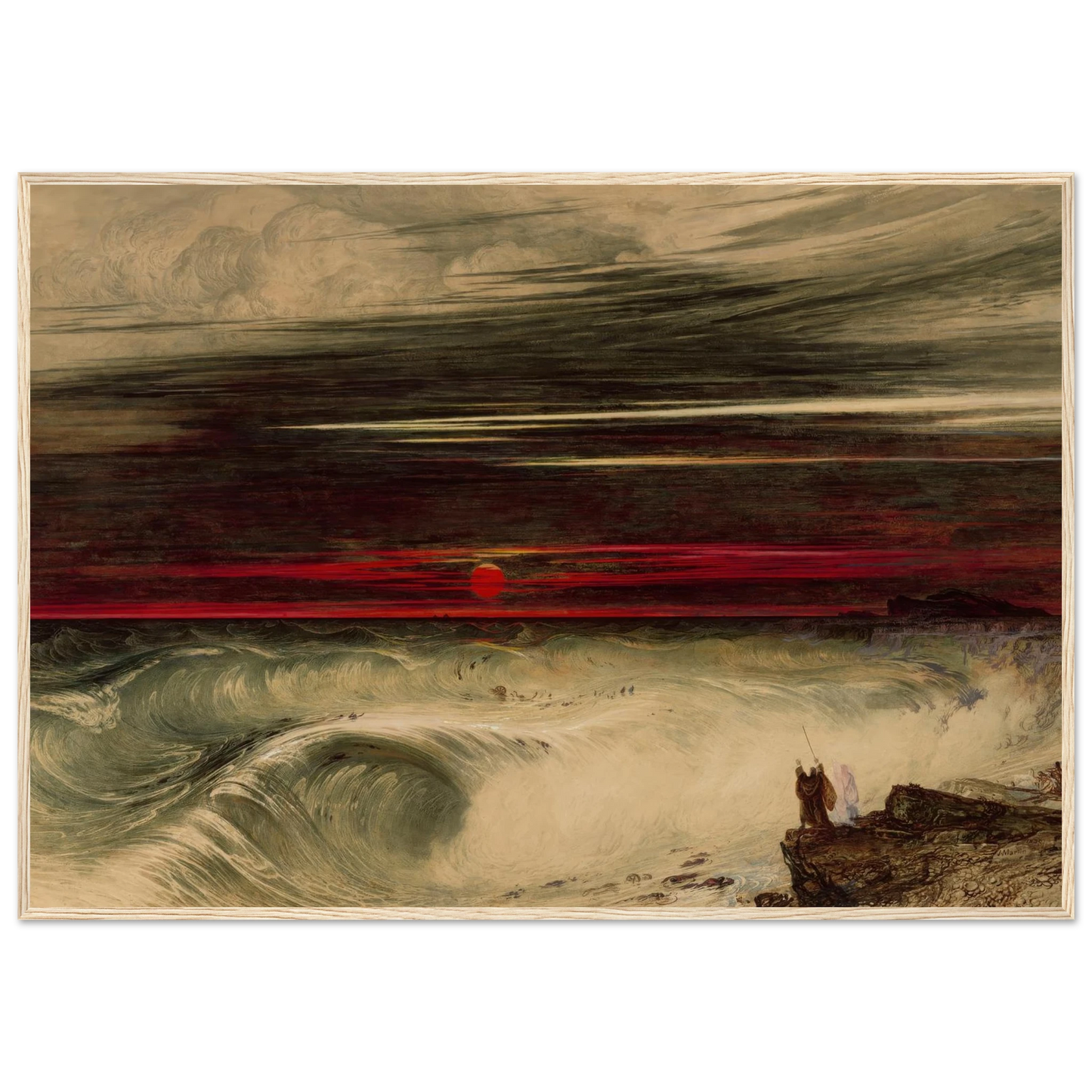 The Destruction of Pharaoh’s Host (1836) Art Print | John Martin - Framed Poster - 30x40 cm / 12x16″ - Black frame