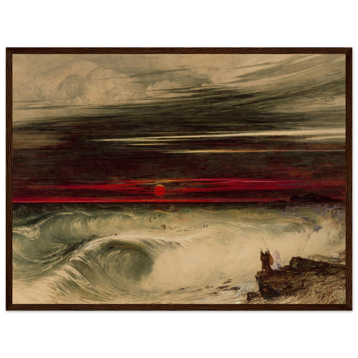 The Destruction of Pharaoh’s Host (1836) Art Print | John Martin - Framed Poster - 30x40 cm / 12x16″ - Black frame