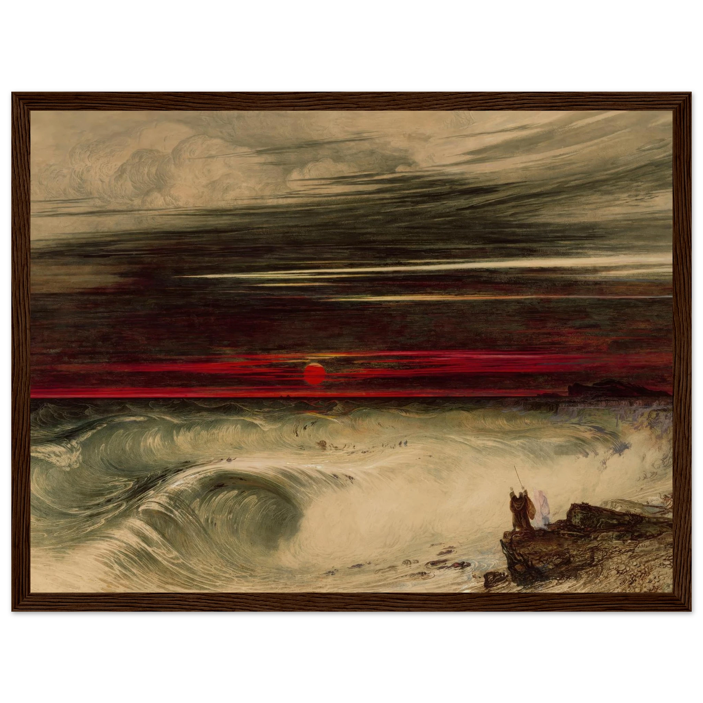 The Destruction of Pharaoh’s Host (1836) Art Print | John Martin - Framed Poster - 30x40 cm / 12x16″ - Black frame